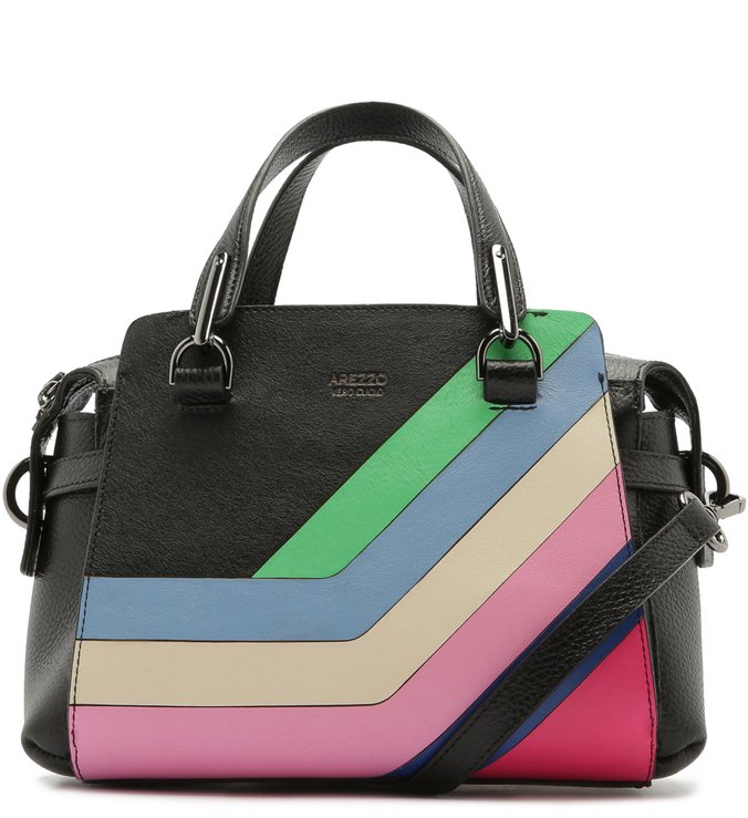 Bolsa Tote Couro Carmem Média Multicolorida