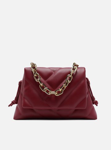Bolsa Tiracolo Bordô Matelassê Corrente