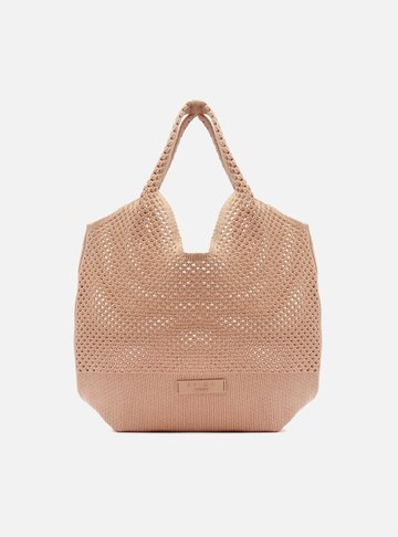 Bolsa Shopping Marrom Crochê Paulina Grande