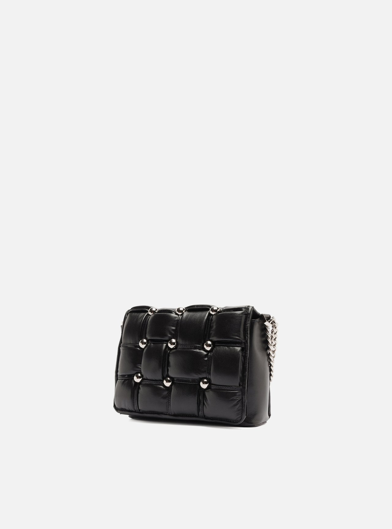 Bolsa Tiracolo Preta Couro Pequena Matelassê — foto 3