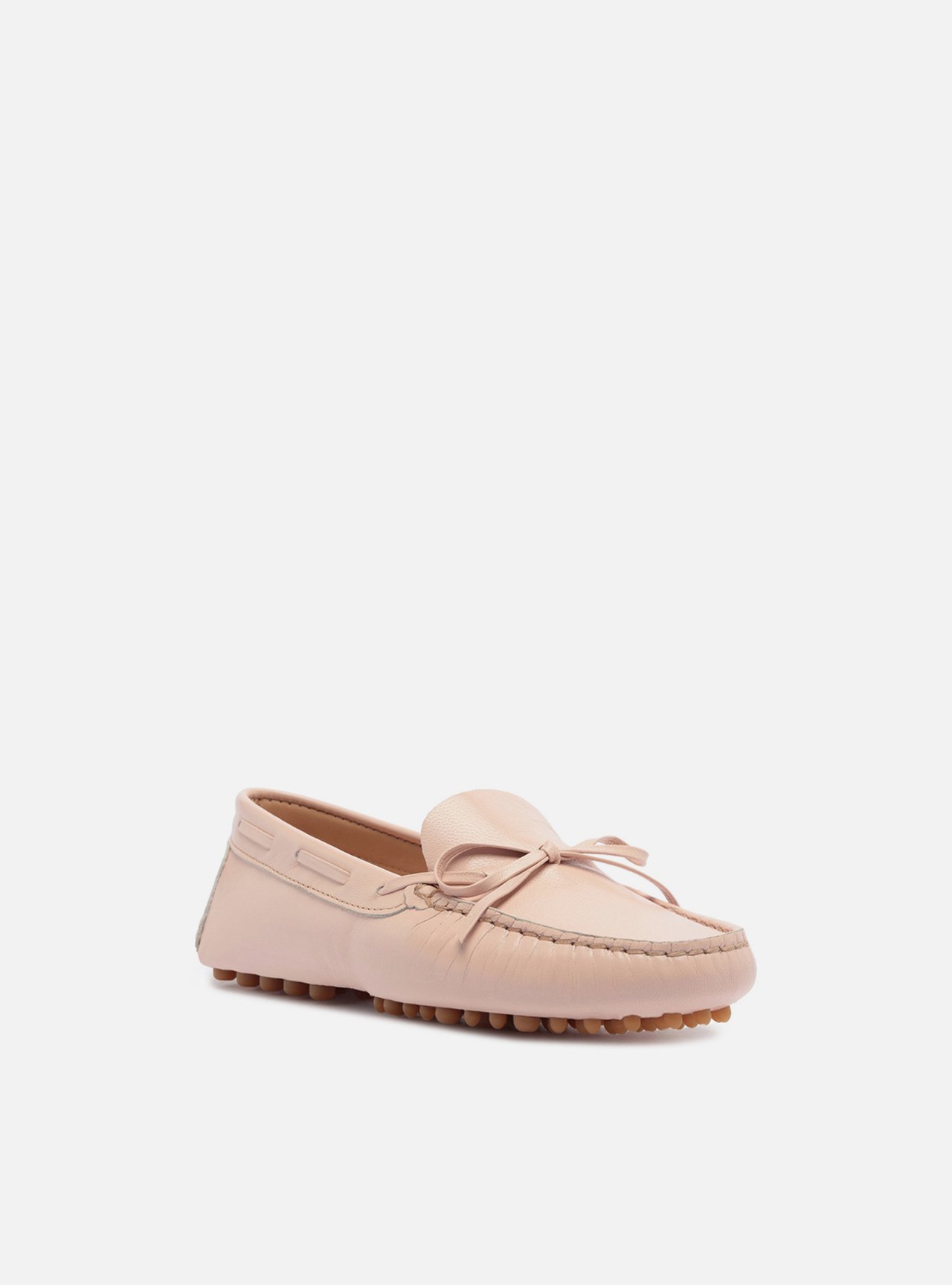 Mocassim Rosa Couro Sola Emborrachada Retrô — foto 2