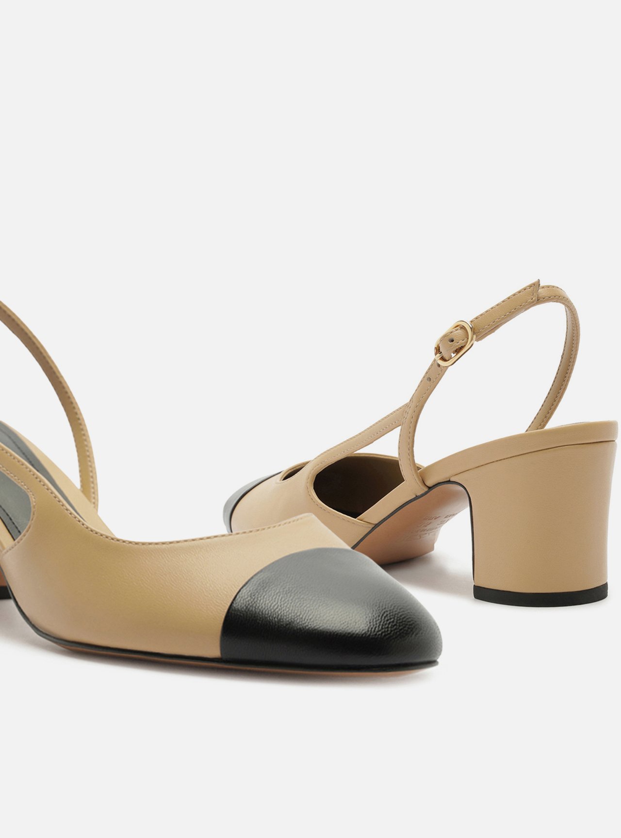 Scarpin Marrom Couro Salto Bloco Slingback — foto 4
