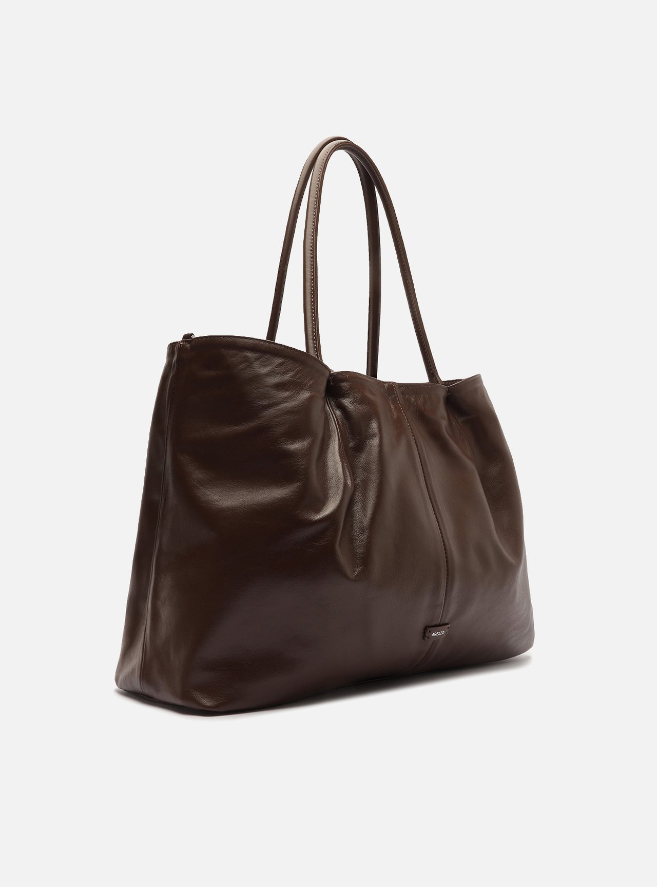 Bolsa Shopping Marrom Couro Grande Tressê — foto 10