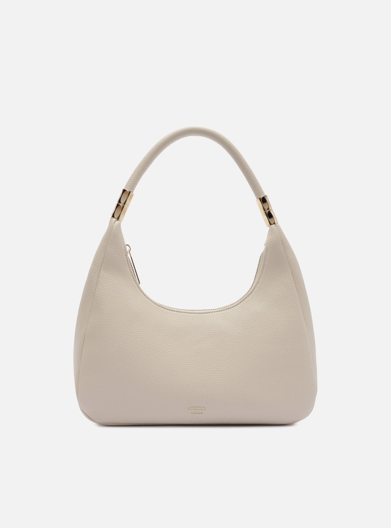 Bolsa Hobo Off White Média Granulada Metais — foto 1