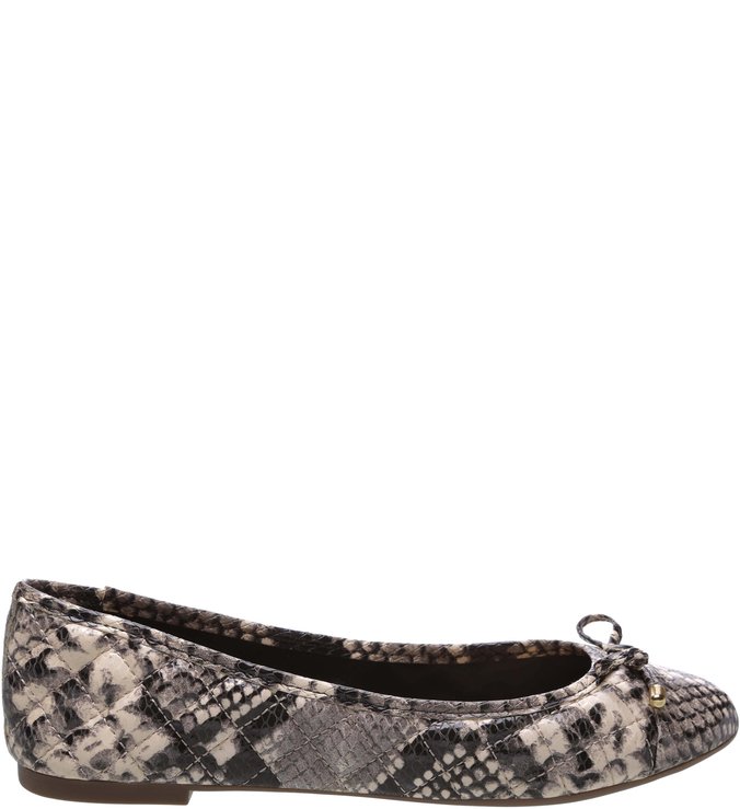 Sapatilha Soft Matelassê Tiny Bow Snake Osso e Preto