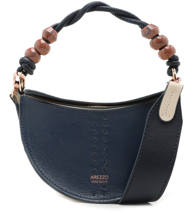 Bolsa Tiracolo Laura Pequena Off-White e Steel Denim