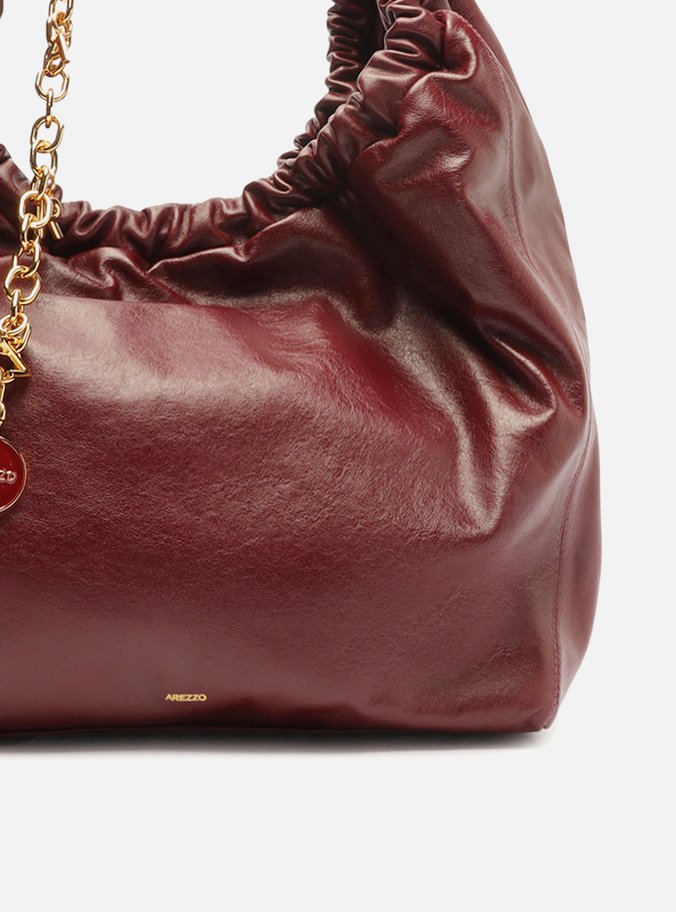 Bolsa Hobo Vermelha Couro Olívia Grande