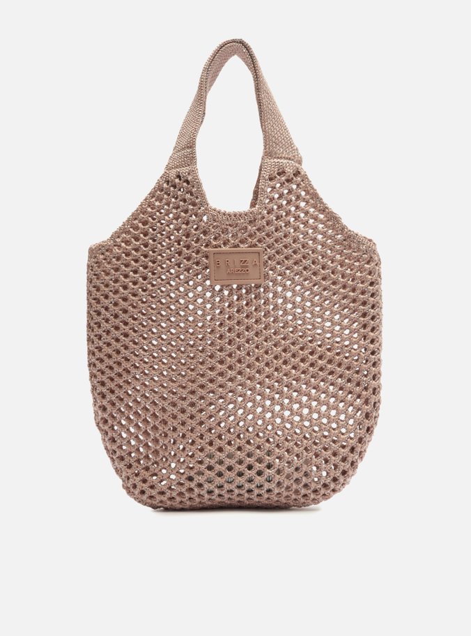 Bolsa Shopping Bege Crochê Mayra Pequena