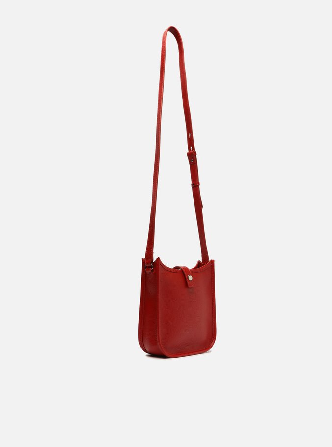 Bolsa Tiracolo Vermelha Média Logo Perfurado