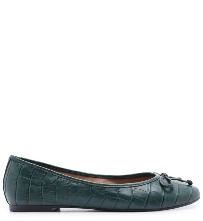 Sapatilha Verde Croco Tiny Bow Sweet Grass