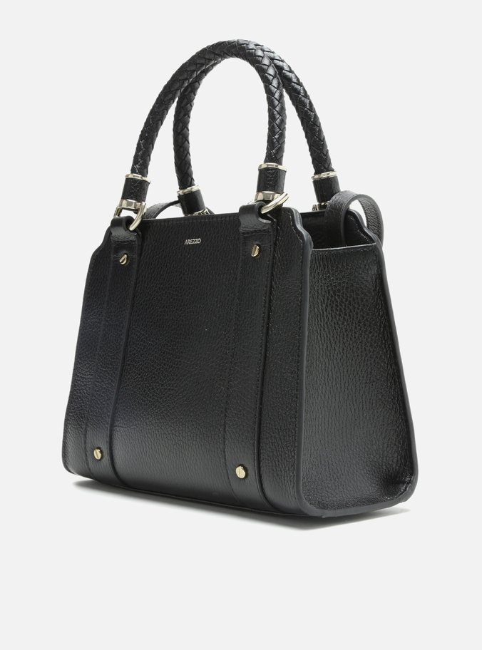 Bolsa Tote Couro Preta Piazza Média