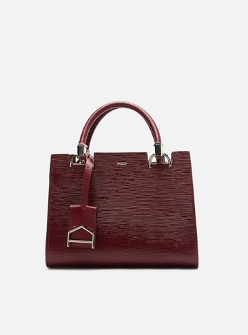 Bolsa Tote Vermelha Couro Abraccio Média