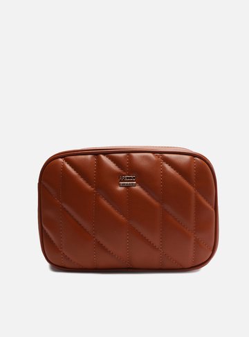 Bolsa Tiracolo Marrom Pequena Costuras