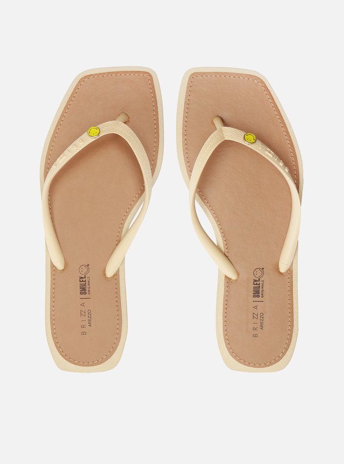 Chinelo de Dedo Branco Recouro Square Smiley