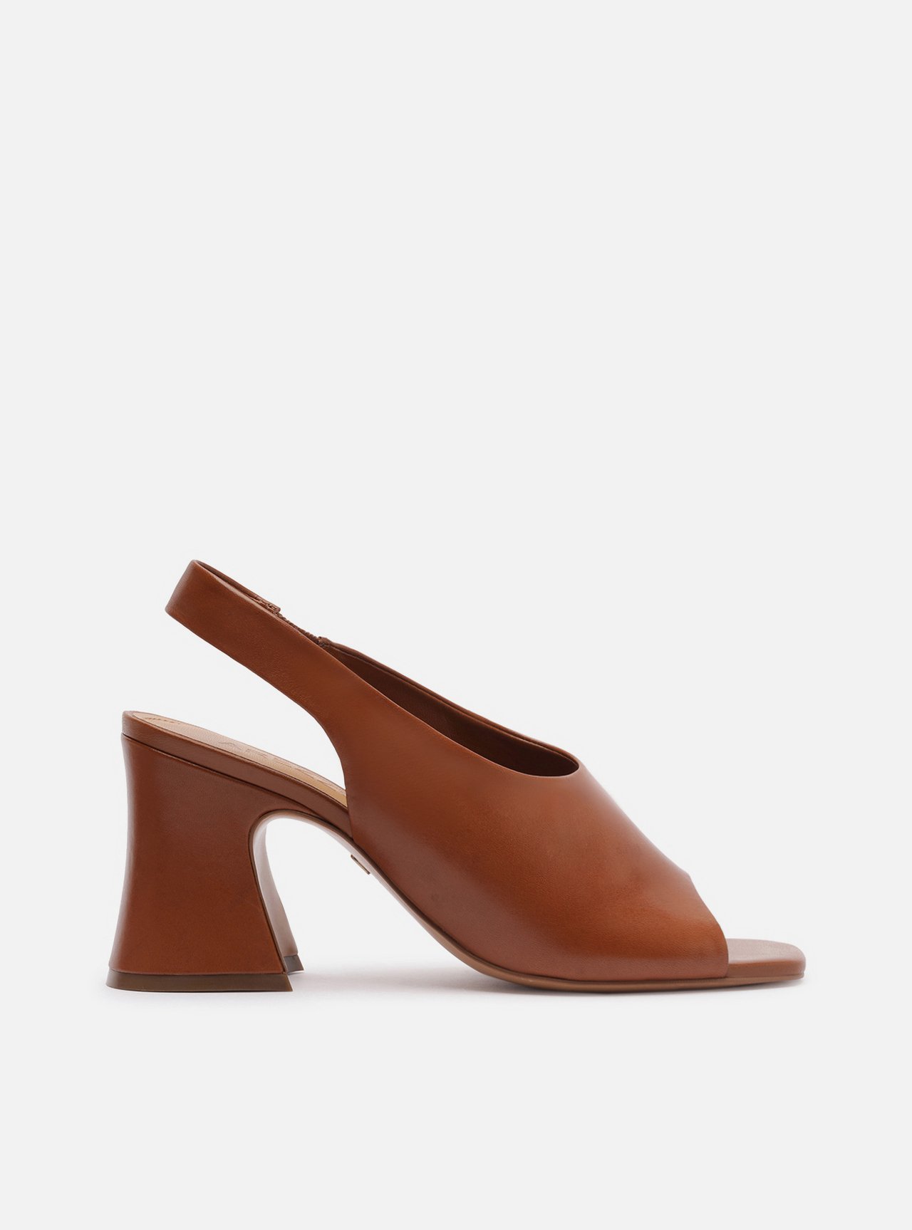 Sandal Boot Marrom Couro Salto Bloco Tira — foto 1