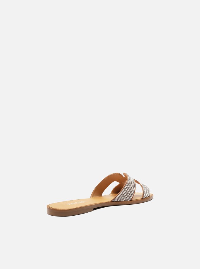 Rasteira Marrom Metalizada Shape H