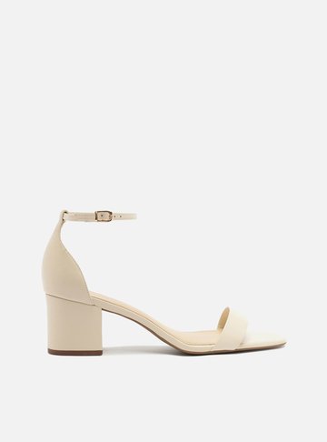 Sandália Off-White Couro Bloco Médio Isabelli