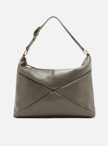Bolsa Hobo Cinza Grande