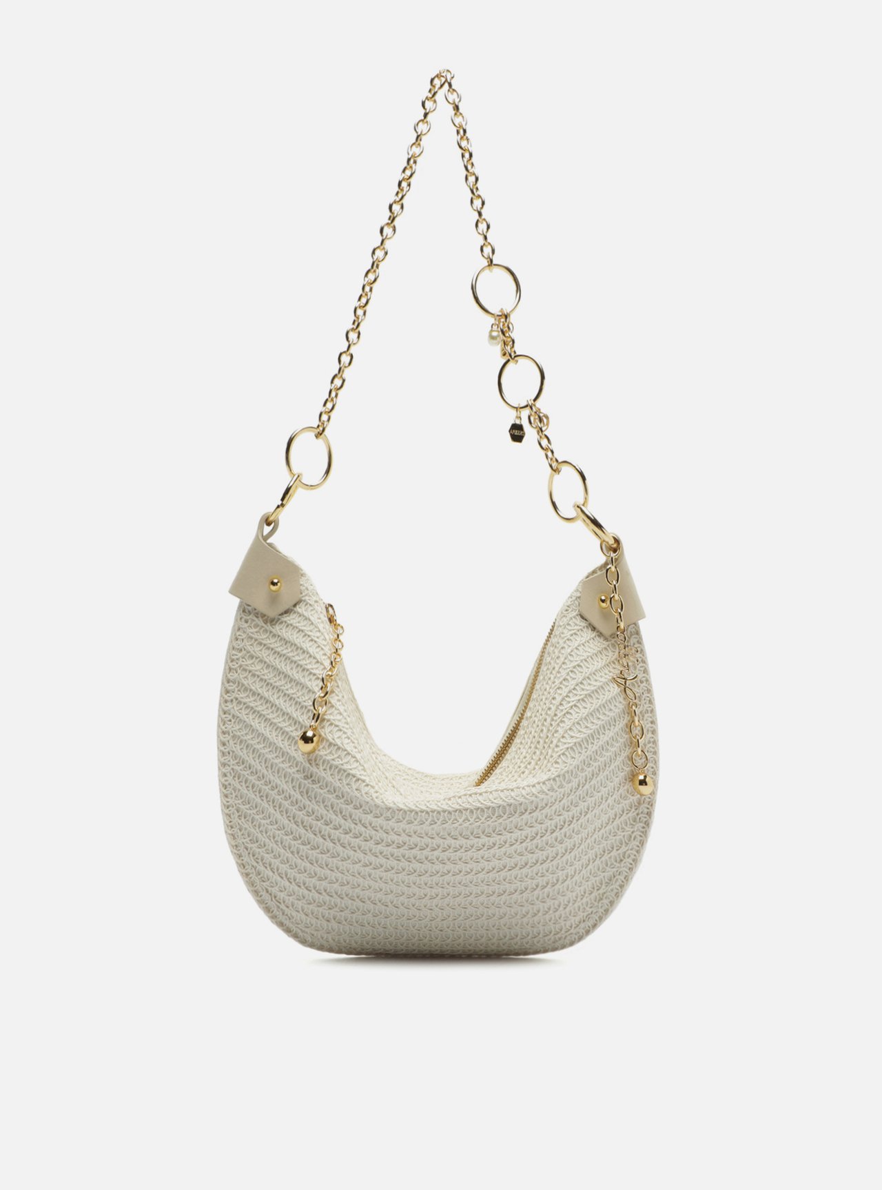 Bolsa Tiracolo Off White Tramada Média Correntes — foto 1