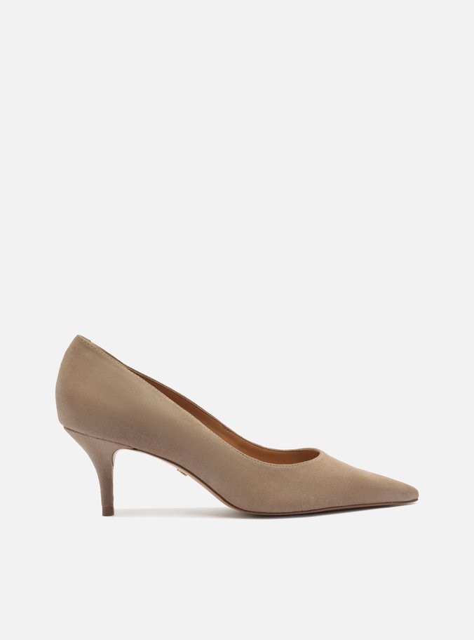 Scarpin Cinza Camurça Salto Fino