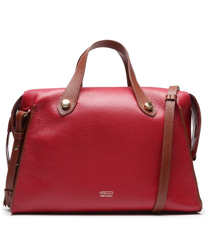 Bolsa Bowling Vermelha Couro Elis Grande
