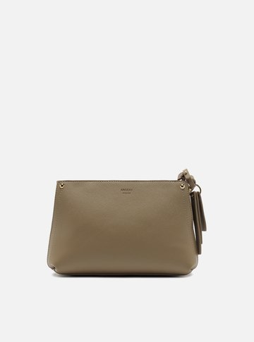 Bolsa Tiracolo Cinza Média Bag Charm Tag