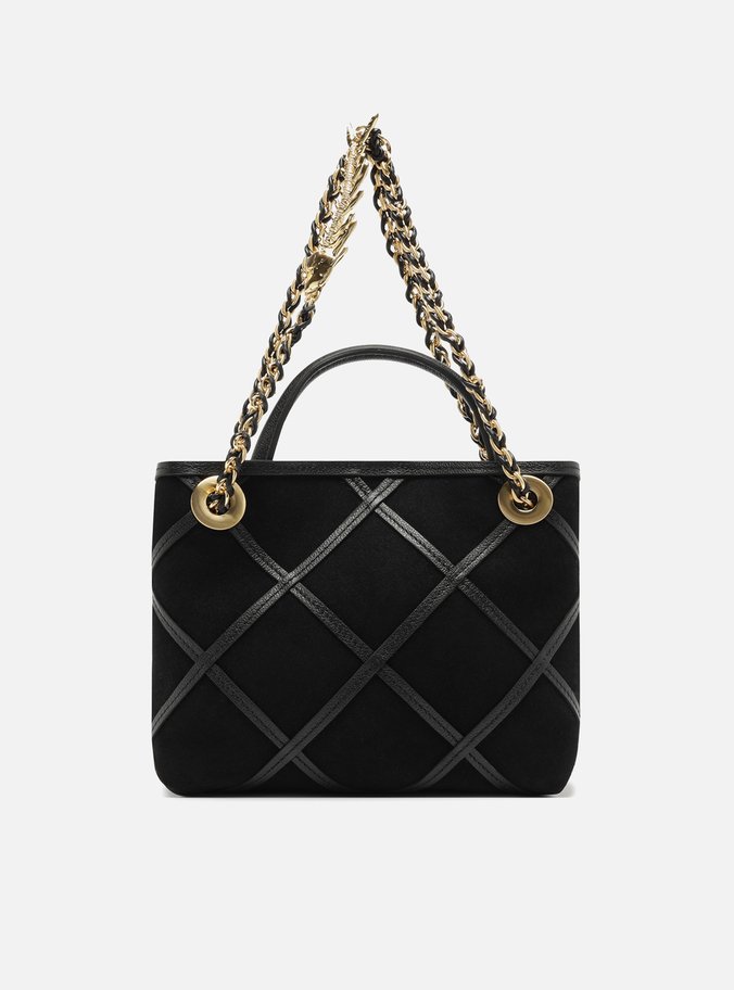 Bolsa Tiracolo Preta Camurcina Pequena Metal