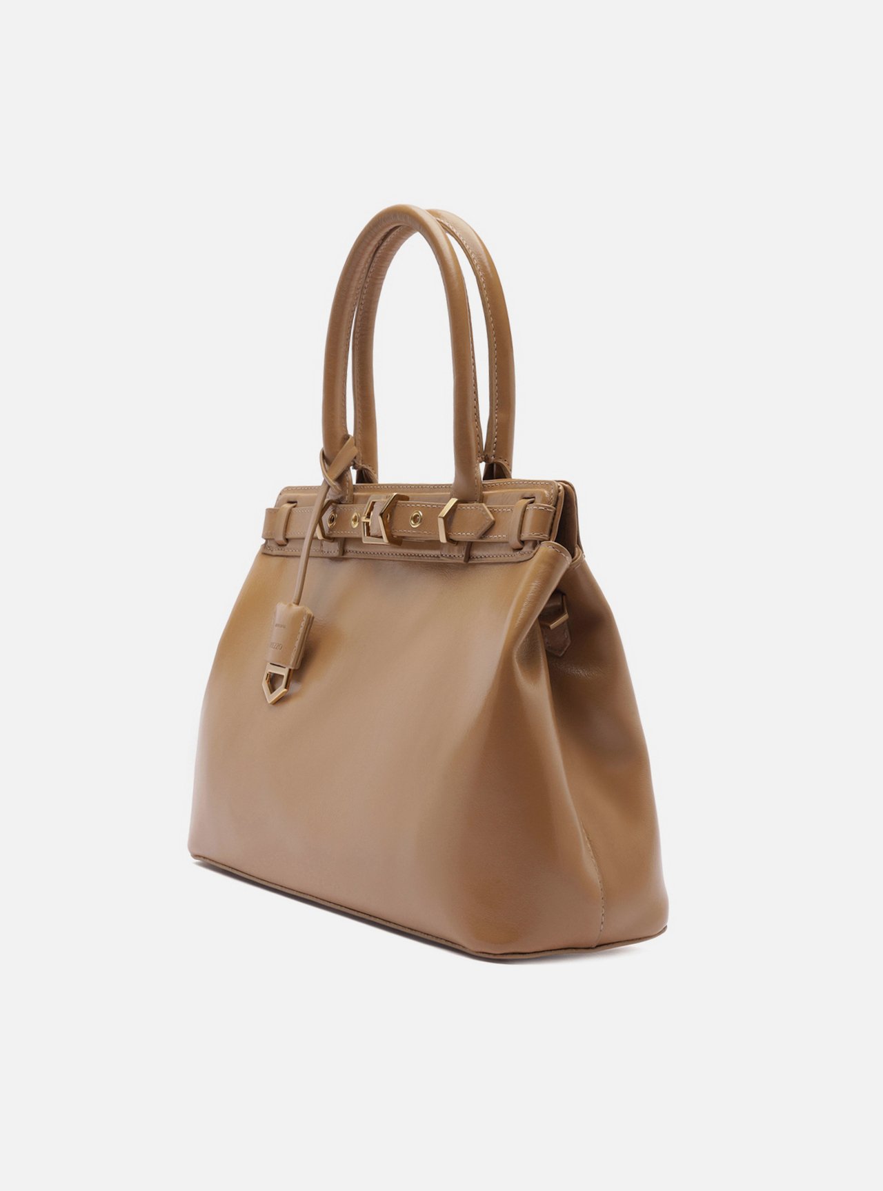 Bolsa Tote Bege Couro Grande Bag Charm Victória — foto 2