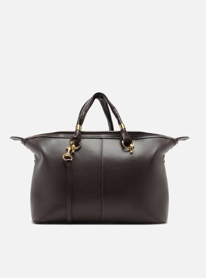 Bolsa Bowling Marrom Couro Grande Tressê Maxi