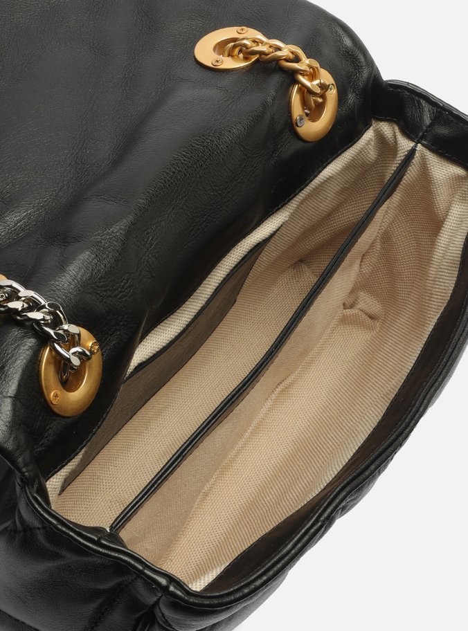 Bolsa Tiracolo Preta Couro Emma Média Longa