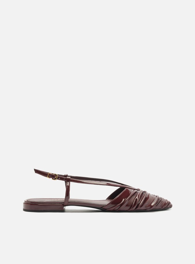 Sapatilha Vermelha Verniz Bico Fino Slingback