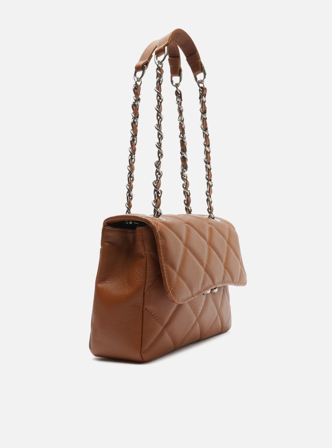 Bolsa Tiracolo Marrom Caramel Couro Mizz Média