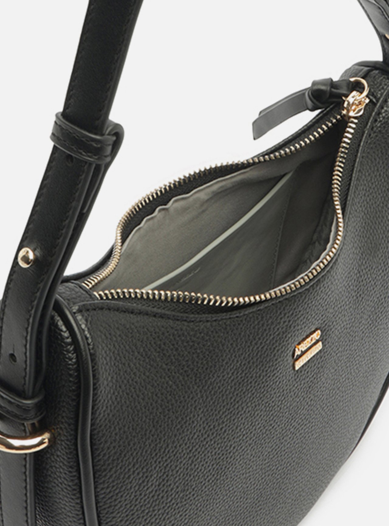 Bolsa Shoulder Preta Pequena Metais — foto 4