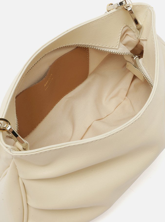 Bolsa Tiracolo Branca Couro Média Corrente Mix