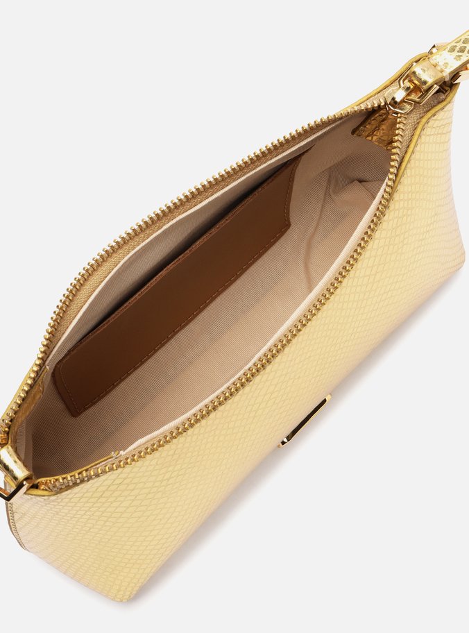 Bolsa Tiracolo Dourada Snake Pequena Corrente
