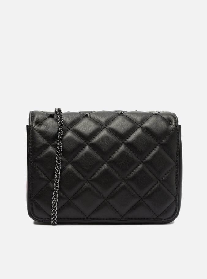 Bolsa Tiracolo Preta Couro Thai Pequena