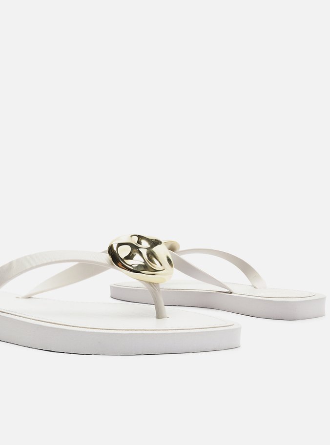 Chinelo Minimal Branco Bico Redondo