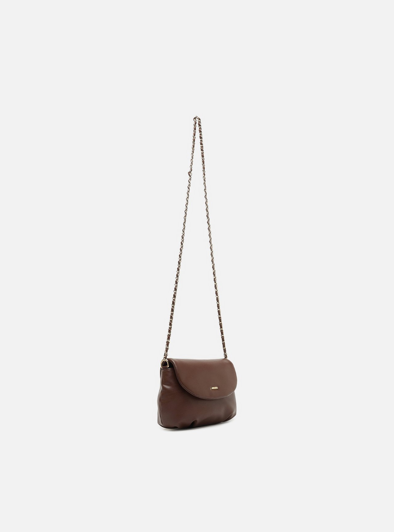 Bolsa Tiracolo Marrom Pequena Alça Corrente — foto 5