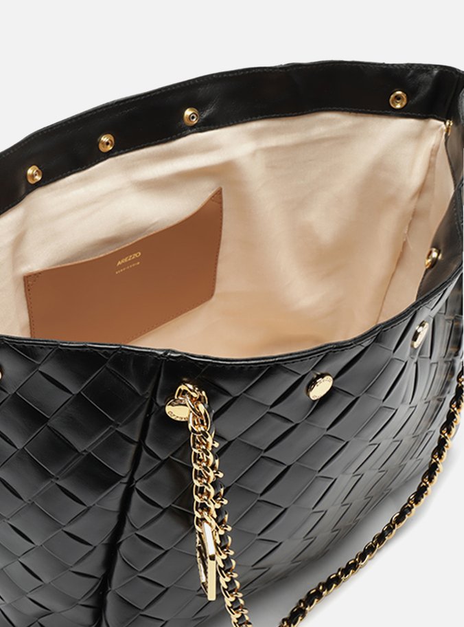 Bolsa Shopping Couro Preta Grande