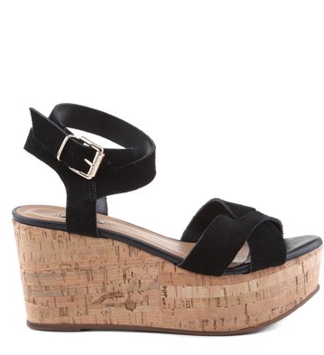 Plataforma Flat Suede Preta