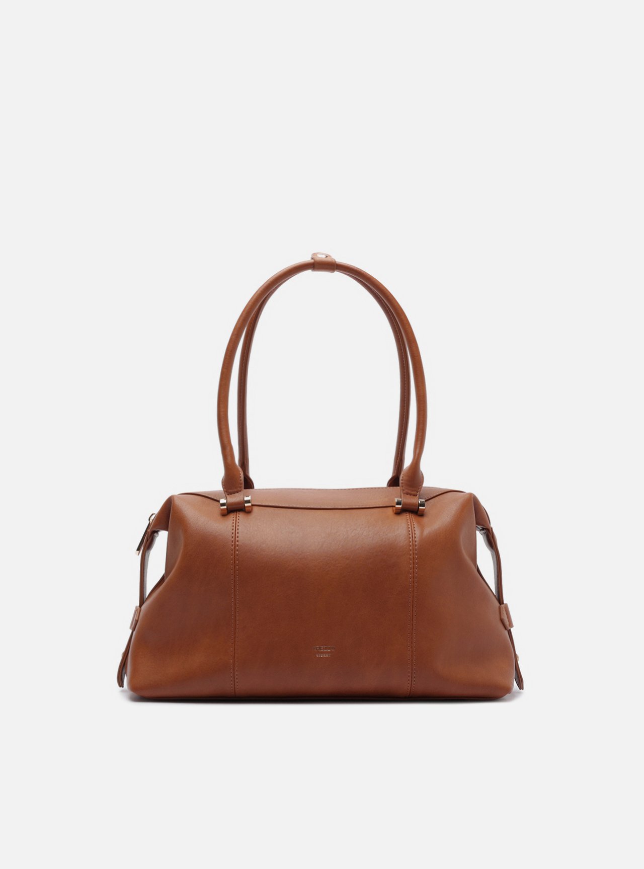 Bolsa Hobo Marrom Couro Média Metais — foto 1