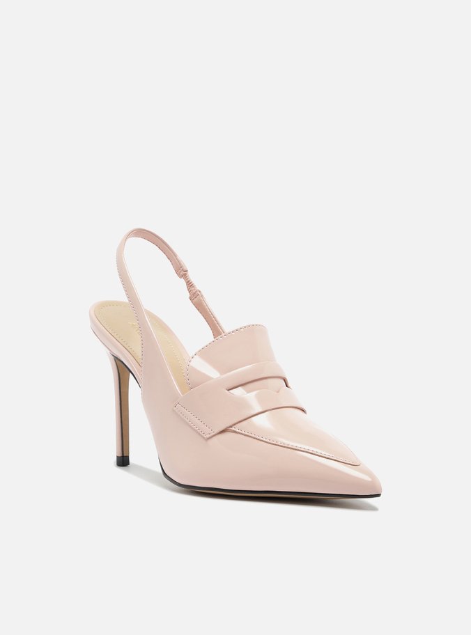 Scarpin Rosa Verniz Salto Alto Sling Back