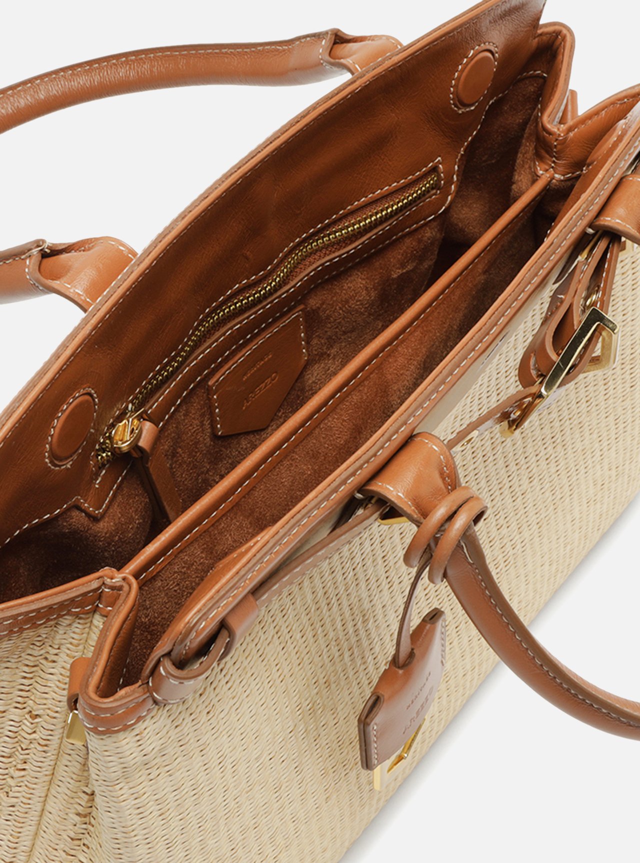 Bolsa Tote Marrom Ráfia Victória Grande — foto 4