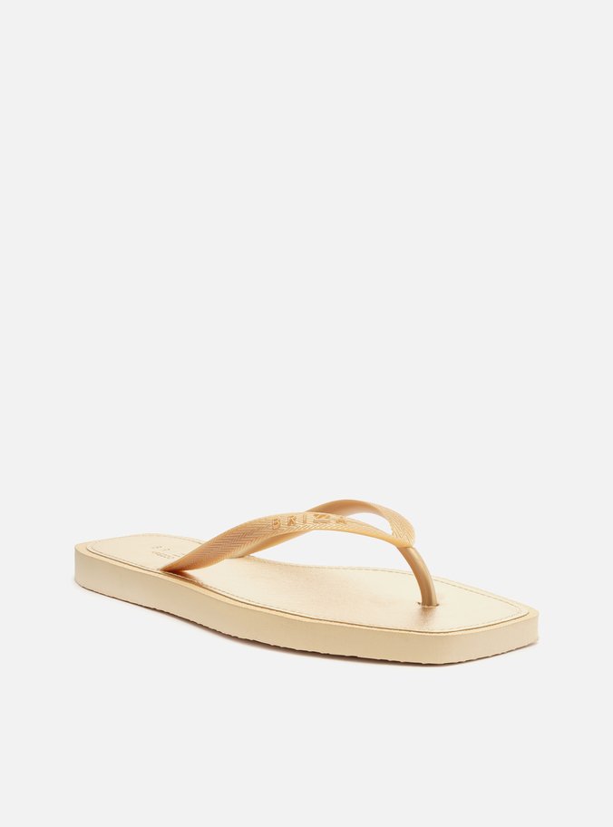 Chinelo de Dedo Dourado Recouro Metal Square