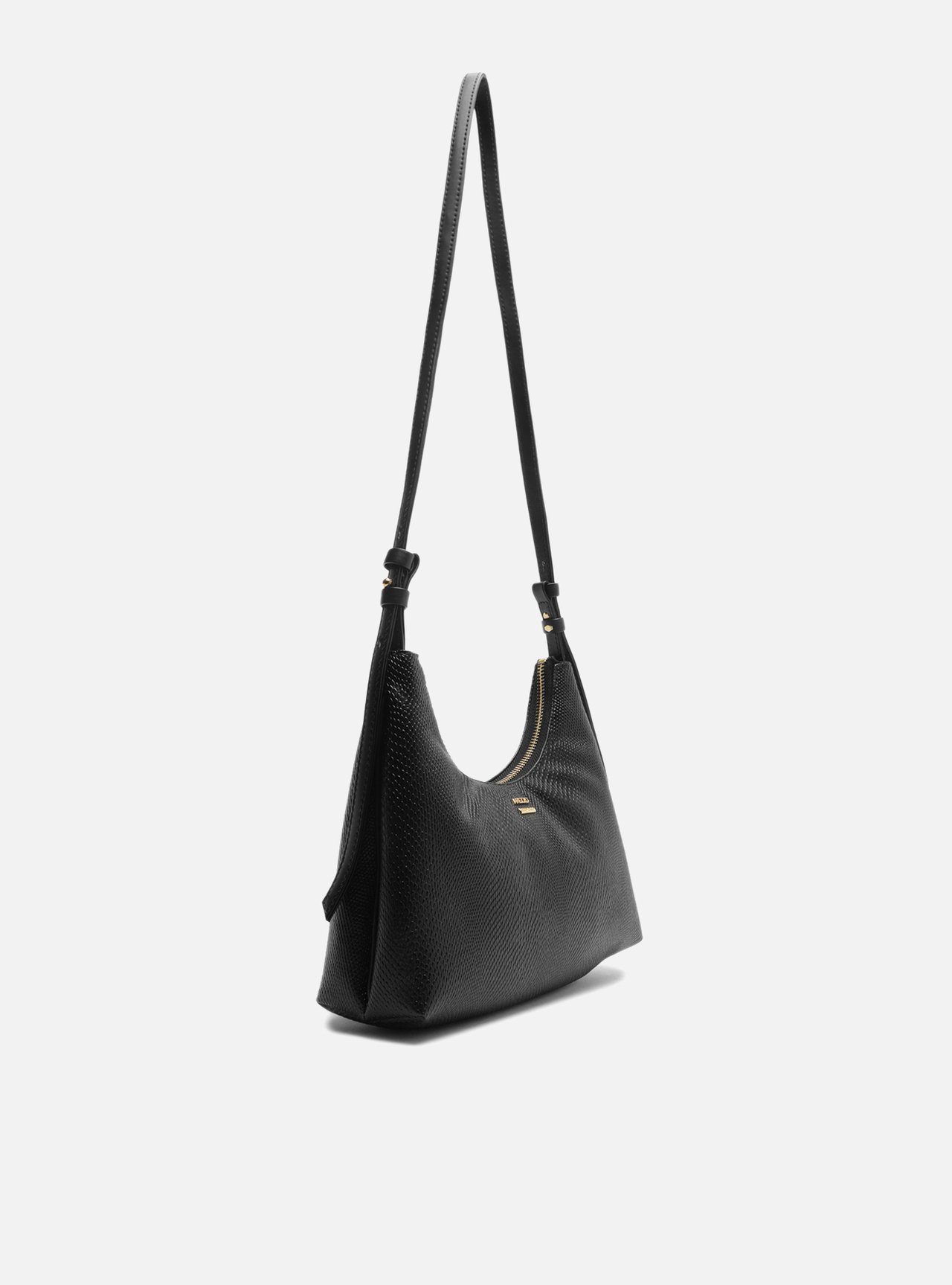 Bolsa Tiracolo Preto Pequena Texturizada — foto 5