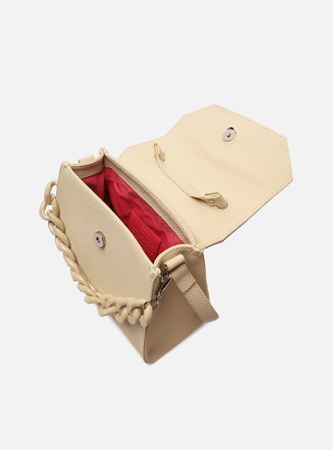 Bolsa Satchel Off-White Iara Média Monocolor
