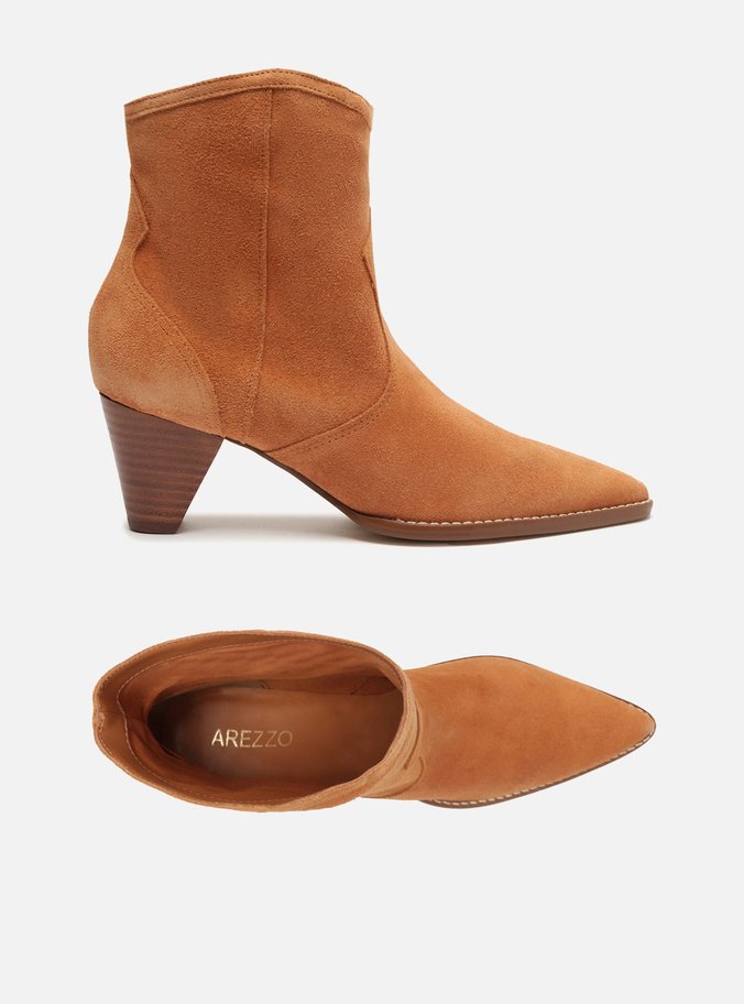 Bota Marrom Camurcina Cano Curto Western