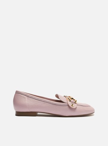 Loafer Rosa Couro Bridão Switch com Troca de Bridão