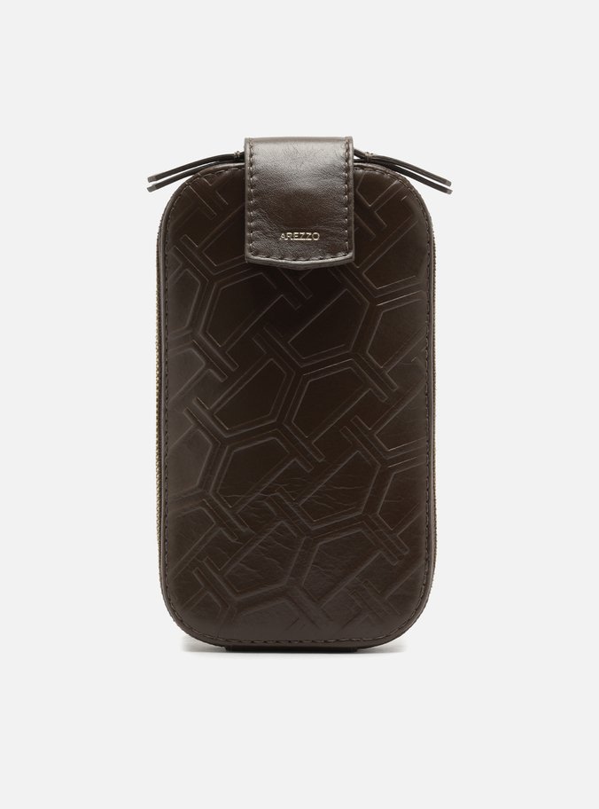 Porta Celular Marrom Couro