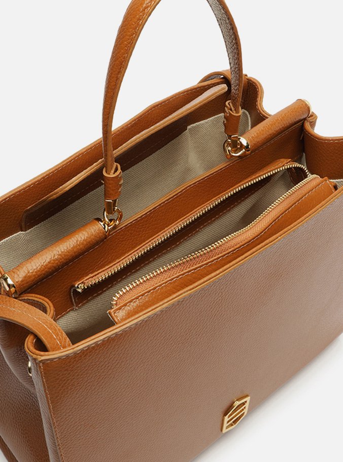 Bolsa Tiracolo Marrom Couro Média Alça Curta